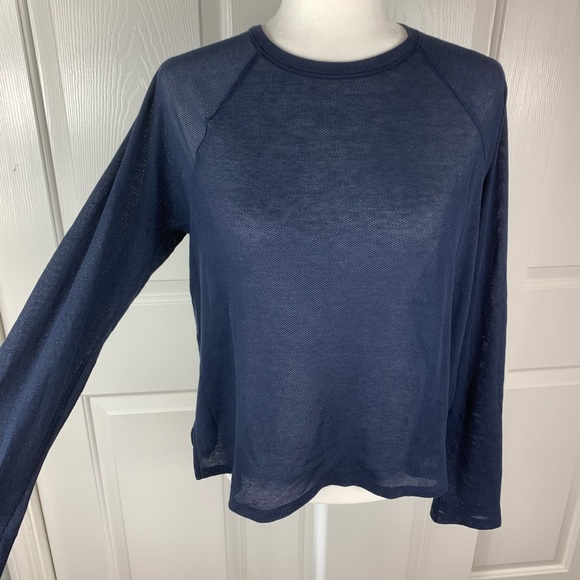 Theory Navy Blue Mesh Sweater - Picture 3 of 5